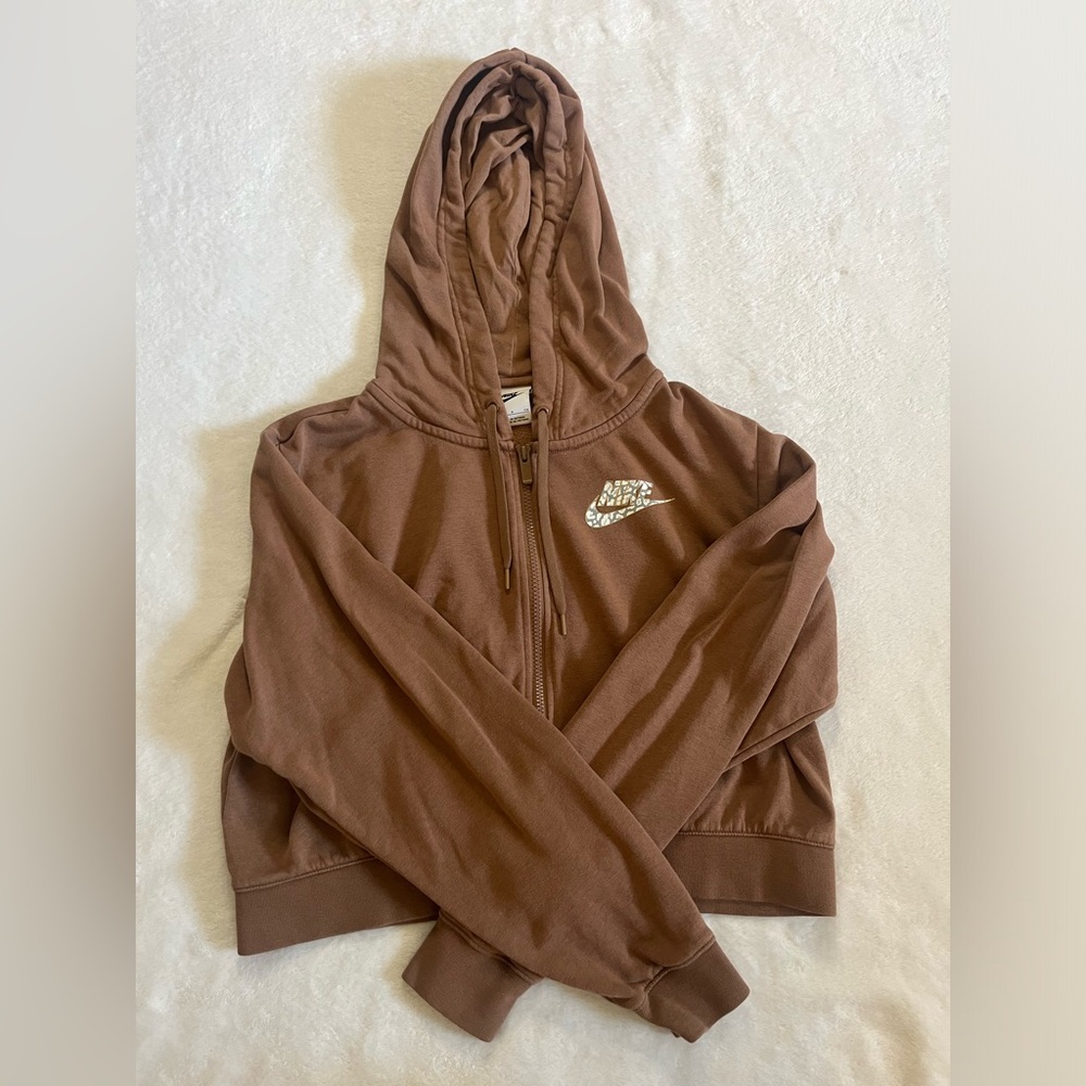 Nike Light Brown Zip Up Hoodie